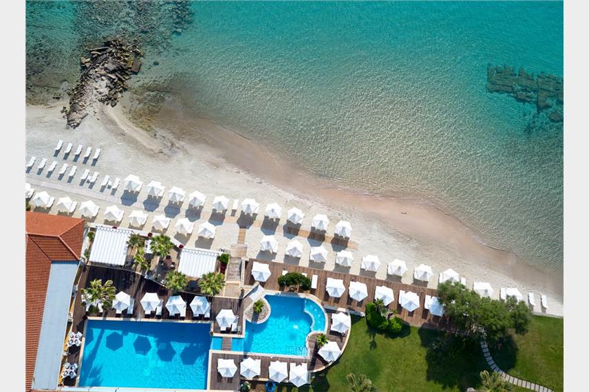 Řecko, Chalkidiki, Afitos, Hotel Afitis, pohled na hotel - Afitis Boutique Hotel
