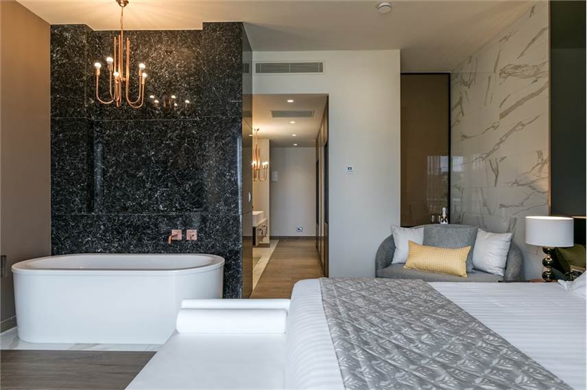 Miraggio Thermal Spa Resort Halkidiki Greece - Miraggio Duplex Deluxe Master Bedroom - Miraggio Thermal SPA and Resort