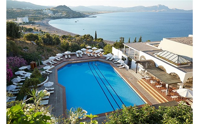 Řecko, Lindos, hotel Lindos Mare, hlavní bazén Lindos Mare