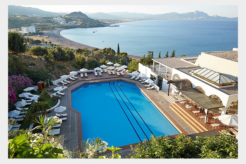 Řecko, Lindos, hotel Lindos Mare, hlavní bazén Lindos Mare
