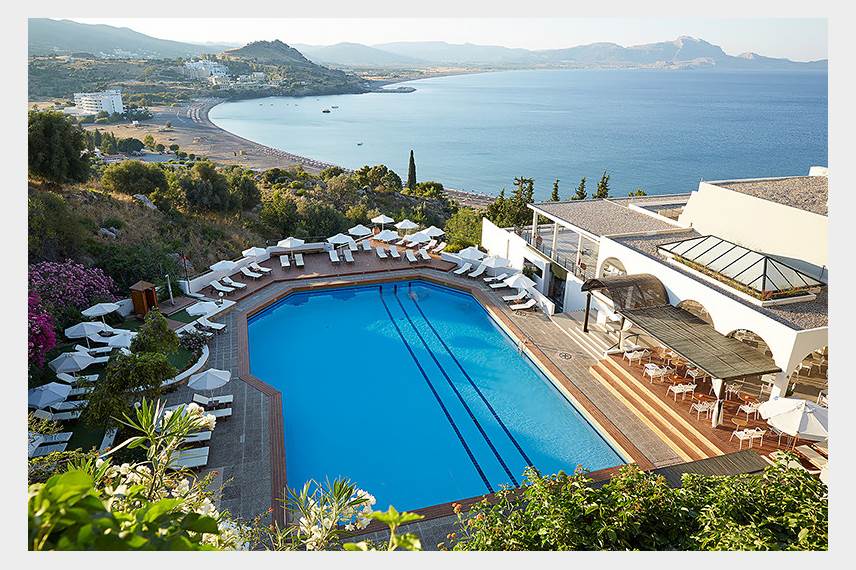 Řecko, Lindos, hotel Lindos Mare, hlavní bazén Lindos Mare