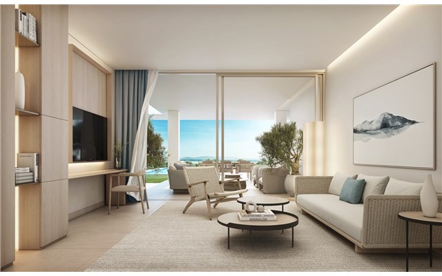 3BR Suite private pool living room Ikos Andalusia