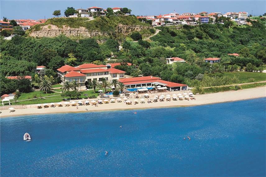 Řecko, Chalkidiki, Afitos, Hotel Afitis, pohled na hotel Afitis Boutique Hotel