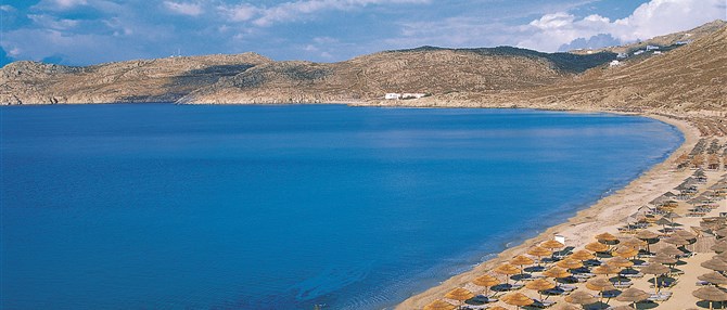 Řecko, Mykonos, Agios Ioannis, Hotel Mykonos Grand and Resort, pláž