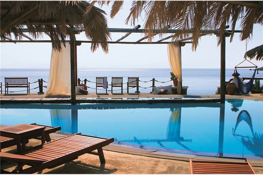 Řecko, Mykonos, Platis Yialos, Hotel Mykonos Palace, bazén Mykonos Palace