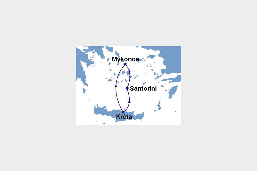  Kréta - Santorini - Mykonos