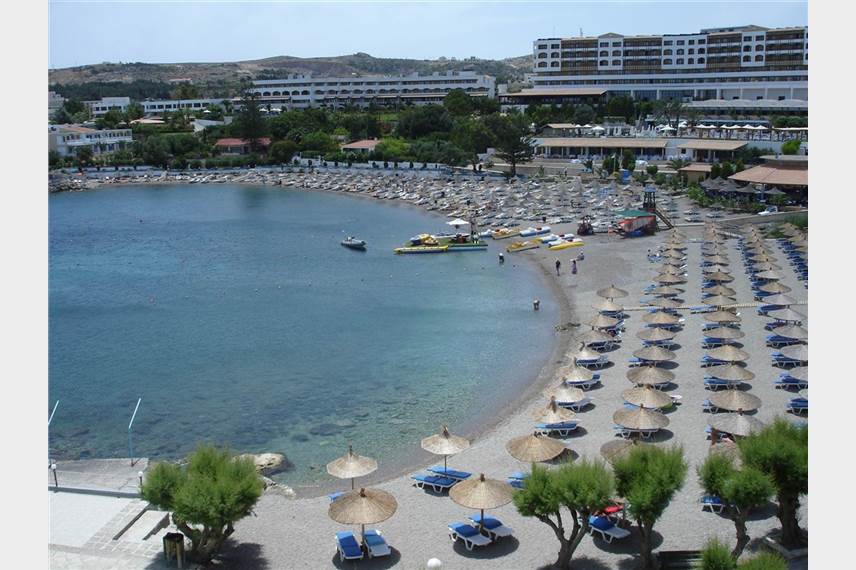 Řecko, Rhodos, Kallithea, Hotel Eden Roc, pláž Eden Roc