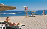 Řecko, Rhodos, Faliraki, Hotel Louis Colossos Beach, pláž Louis Colossos Beach