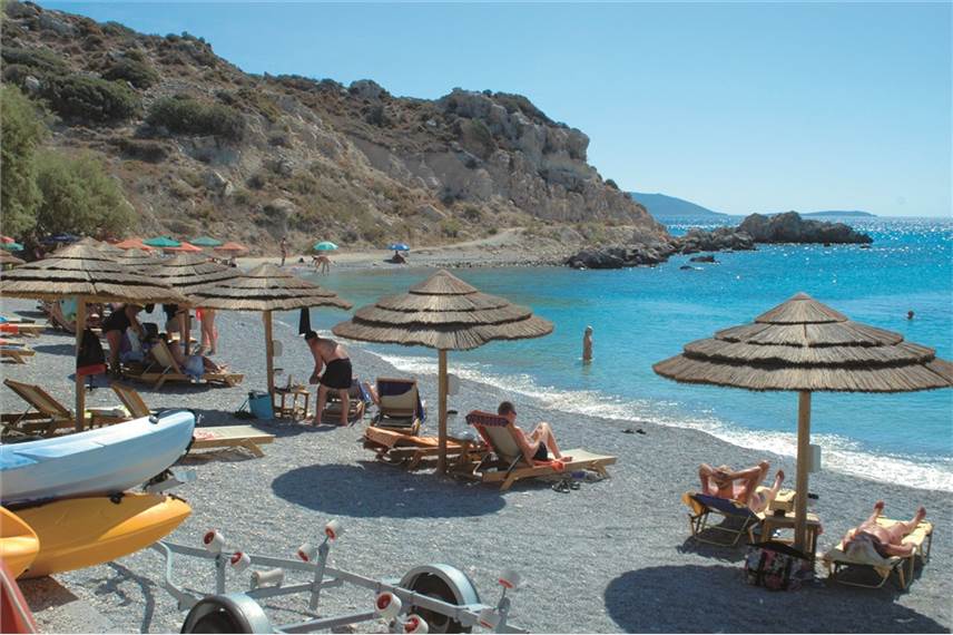 Řecko, Samos, hotel Glikorisa Beach, pláž Glicorisa Beach