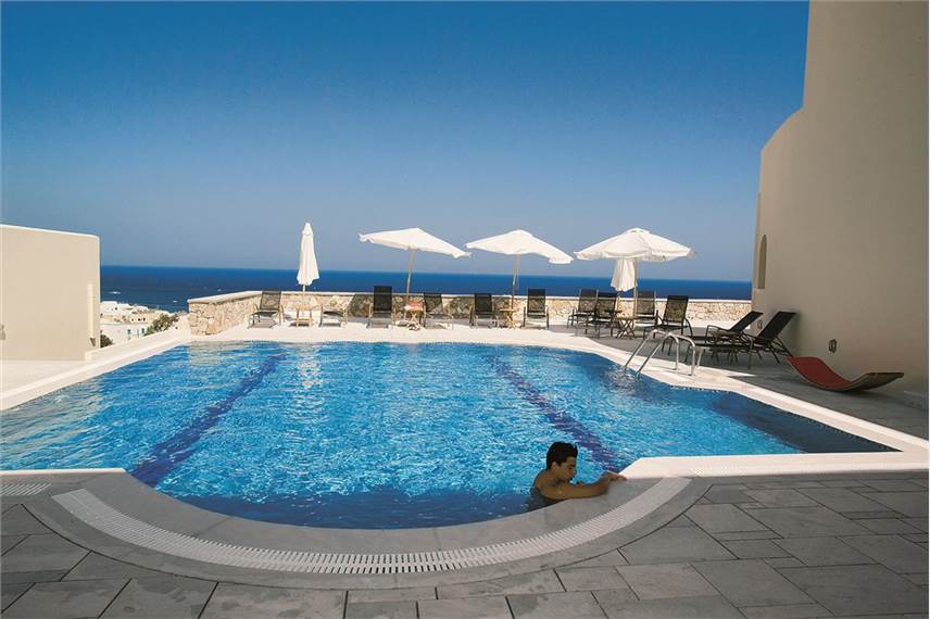 Řecko, Santorini, Kamari, Hotel Epavlis, bazén Epavlis