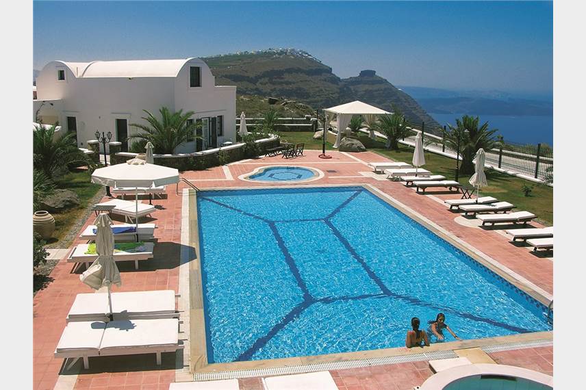 Řecko, Santorini, Imerovigli, Pantheon Villas, bazén Pantheon Villas