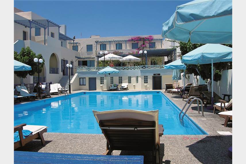 Řecko, Santorini, Kamari, Hotel Roussos Beach, bazén Roussos Beach