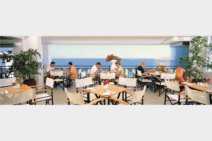 Řecko, Zakynthos, Tsilivi, Hotel Iberostar Plagos Beach, hotelová restaurace Louis Plagos Beach