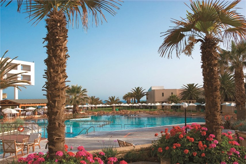 Řecko, Kréta, Rethymno, Hotel Grecotel Creta Palace, hlavní bazén Grecotel Creta Palace