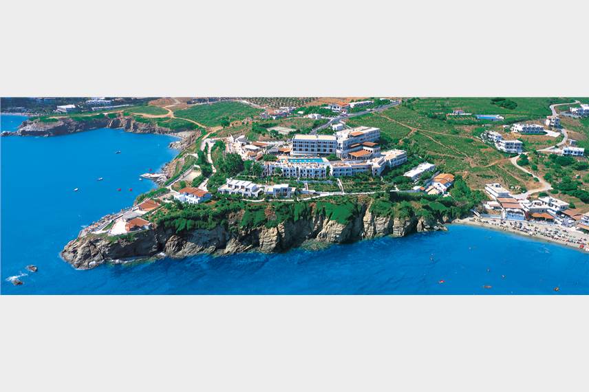 Řecko, Kréta, Agia Pelagia, Hotel Peninsula, letecký pohled Peninsula
